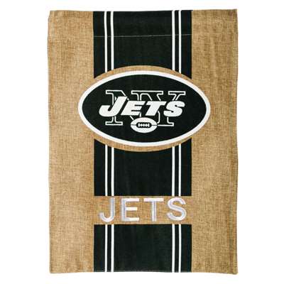 New York Jets Burlap Flag - 12.5" x 18"