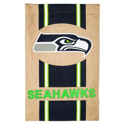 Seattle Seahawks Burlap Flag - 28" x 44"