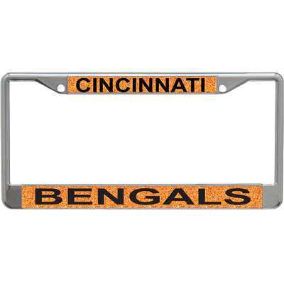 Cincinatti Bengals Metal Inlaid Acrylic License Plate Frame