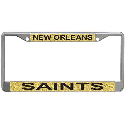 New Orleans Saints Metal Inlaid Acrylic License Plate Frame