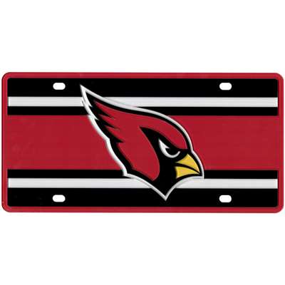 Arizona Cardinals Full Color Super Stripe Inlay License Plate