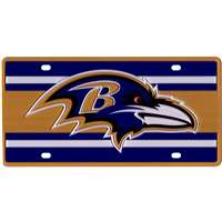 Baltimore Ravens Full Color Super Stripe Inlay License Plate