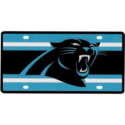 Carolina Panthers Full Color Super Stripe Inlay License Plate