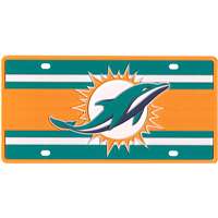 Miami Dolphins Full Color Super Stripe Inlay License Plate