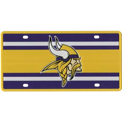 Minnesota Vikings Full Color Super Stripe Inlay License Plate