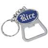 Rice Owls Metal Key Chain And Bottle Opener W/domed Insert