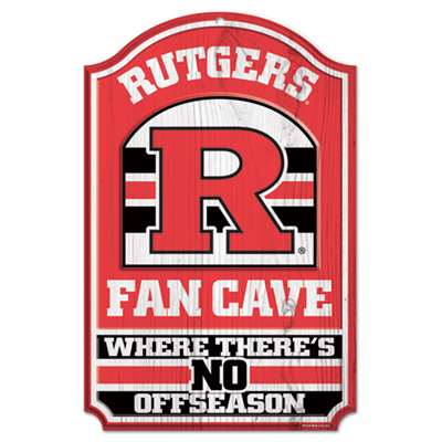 Rutgers Scarlet Knights Fan Cave Wood Sign