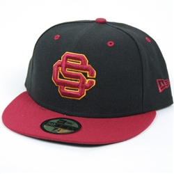 Usc Trojans New Era 59fifty Fitted Hat - Black With Crimson Bill