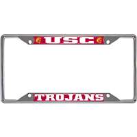 USC Trojans Chrome Metal License Plate Frame