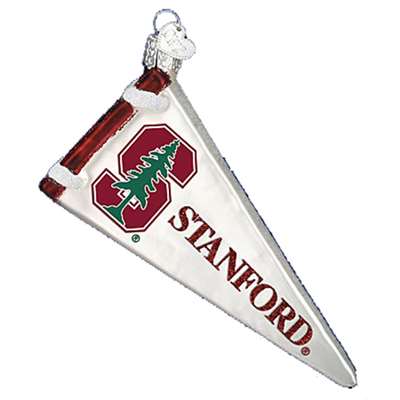 Stanford Cardinal Glass Christmas Ornament - Pennant