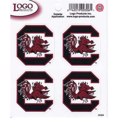 South Carolina Gamecocks Logo Decal Sheet - 4 Decals