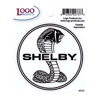 Carroll Shelby Round Decal - Cobra - Black - Small