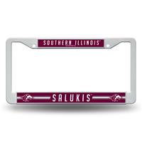 Southern Illinois Salukis White Plastic License Plate Frame