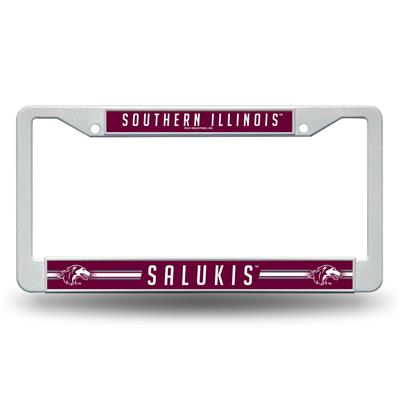 Southern Illinois Salukis White Plastic License Plate Frame