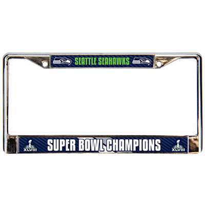 Seattle Seahawks Super Bowl Champions Metal License Plate Frame