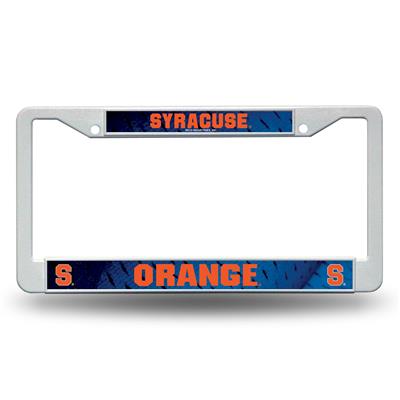 Syracuse Orange White Plastic License Plate Frame