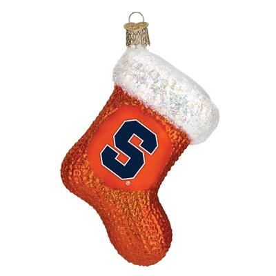 Syracuse Orange Glass Christmas Ornament - Stocking