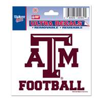 Texas A&M Aggies Decal 3" X 4" - Football