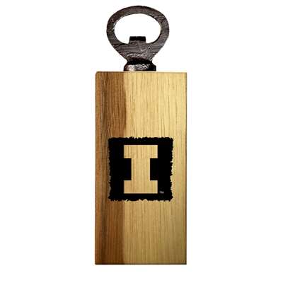 Illinois Fighting Illini Wooden Bottle Opener