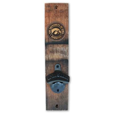 Iowa Hawkeyes Barrel Stave Wall Mount Bottle Opener