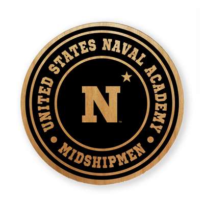 Navy Midshipmen Alderwood Coasters - Set of 4 - N w/ Star