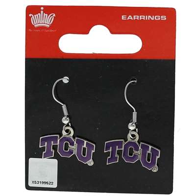 TCU Horned Frogs Dangler Earrings