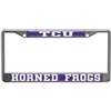 TCU Horned Frogs Metal License Plate Frame W/domed Insert