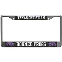 TCU Horned Frogs Metal License Plate Frame - Carbon Fiber