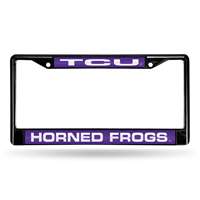 TCU Horned Frogs Inlaid Acrylic Black License Plate Frame