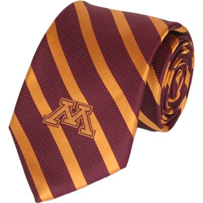 Minnesota Golden Gophers Striped Pattern Silk Necktie