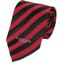 St. Cloud State Huskies Striped Pattern Silk Necktie