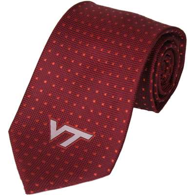 Virginia Tech Hokies Dot Pattern Silk Necktie