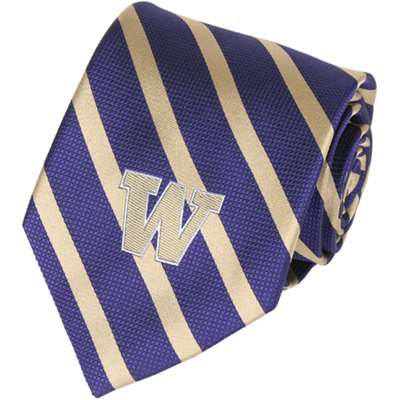 Washington Huskies Striped Pattern Silk Necktie - Thin Stripes