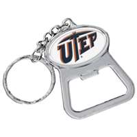 Utep Miners Metal Key Chain And Bottle Opener W/domed Insert