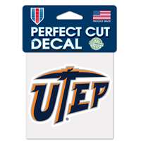 UTEP Miners Full Color Die Cut Decal - 4" X 4"