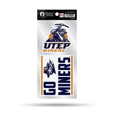 Utep Miners Double Up Die Cut Decal Set