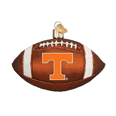 Tennessee Volunteers Glass Christmas Ornament - Football