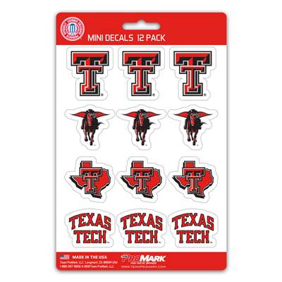 Texas Tech Red Raiders Mini Decals - 12 Pack