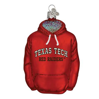 Texas Tech Red Raiders Glass Christmas Ornament - Hoodie