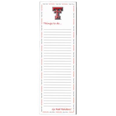 Texas Tech Red Raiders Magnetic To Do List Pad