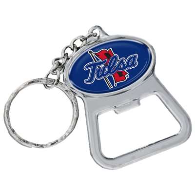 Tulsa Golden Hurricanes Metal Key Chain And Bottle Opener W/domed Insert