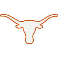 Texas Longhorns Transfer Decal - Longhorns Logo White with Orange Outline