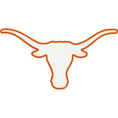 Texas Longhorns Transfer Decal - Longhorns Logo White with Orange Outline