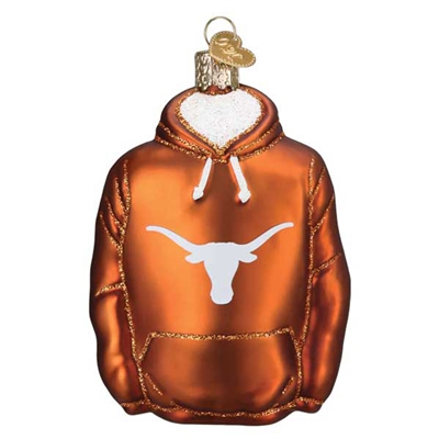 Texas Longhorns Glass Christmas Ornament - Hoodie