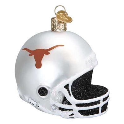 Texas Longhorns Glass Christmas Ornament - Helmet