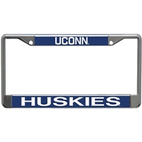 Uconn Huskies Metal  Inlaid Acrylic License Plate Frame