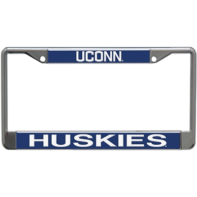 Uconn Huskies Metal  Inlaid Acrylic License Plate Frame