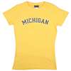 Michigan Womens T-shirt - Michigan Arched - By Champion - Champion Yellow