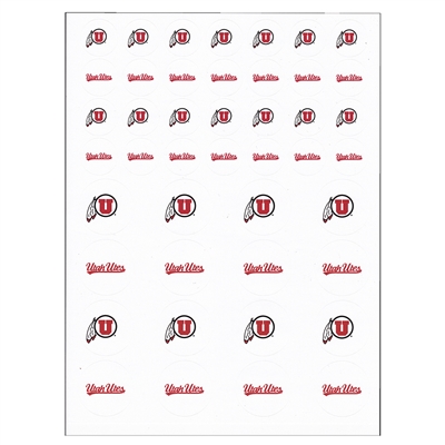 Utah Utes Small Sticker Sheet - 2 Sheets