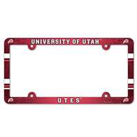 Utah Utes Plastic License Plate Frame